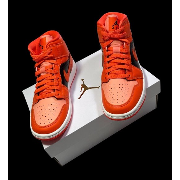 Jordan Shoes - NEW Air Jordan 1 Mid Orange Black DM3381-600 EUR 38.5 / WNS 7.5 / MNS 6 / Y6